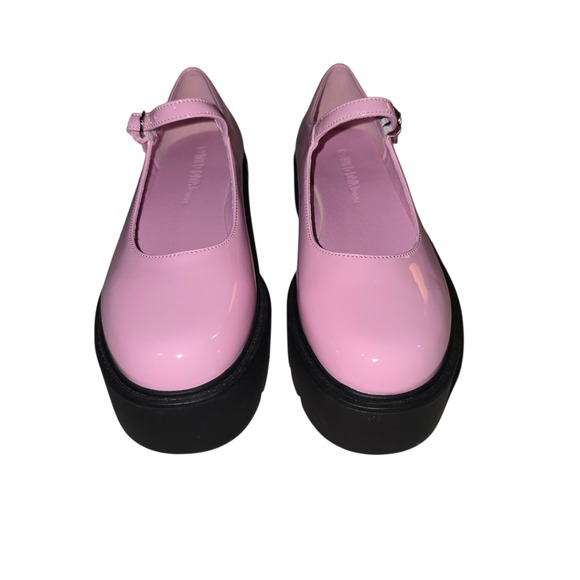 Wild Diva Platform Mary Jane Shoes Pink Patent Chunky Heel Buckle Strap Sz 7.5 - Picture 4 of 10